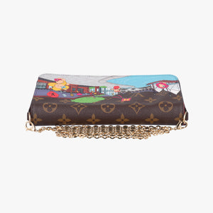 Pre-owned Louis Vuitton 2022 Christmas Animation China Chengdu Pochette Felicie Brown×multi Monogram Coated Canvas crossbodybag | stylenewstar