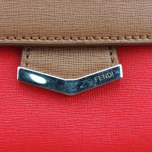 Secondhand Fendi Demi Jour Red × Brown Leather 8BT222 shoulderbag | stylenewstar