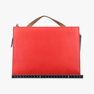 Secondhand Fendi Demi Jour Red × Brown Leather 8BT222 shoulderbag | stylenewstar