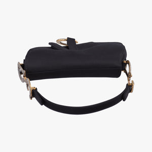 Secondhand Christian Dior Saddle bag Black Silk handbag | stylenewstar
