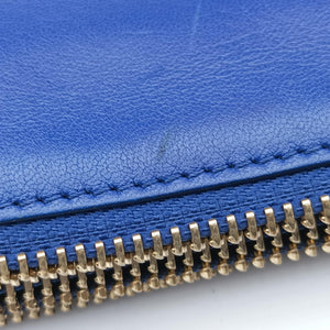 Vintage Celine TRIO Blue Leather shoulderbag | stylenewstar