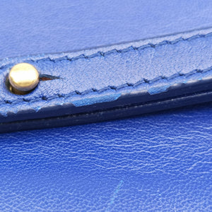 Vintage Celine TRIO Blue Leather shoulderbag | stylenewstar