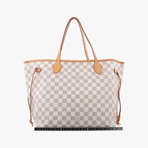 Pre-owned Louis Vuitton Neverfull MM Azur Damier Canvas N51107 handbag | stylenewstar