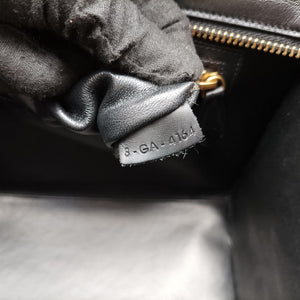 Pre-owned Celine Luggage Micro shopper Black × Ivory × Orange Canvas × Leather handbag | stylenewstar