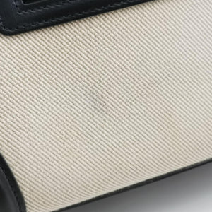 Pre-owned Celine Luggage Micro shopper Black × Ivory × Orange Canvas × Leather handbag | stylenewstar