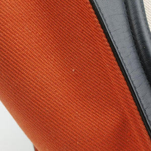 Pre-owned Celine Luggage Micro shopper Black × Ivory × Orange Canvas × Leather handbag | stylenewstar