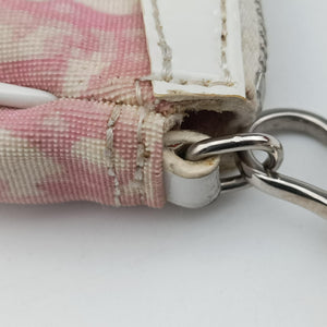 Secondhand Christian Dior Saddle Pink×White Canvas and Leather handbag | stylenewstar