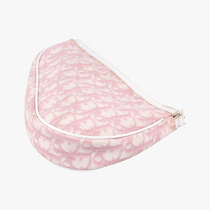 Secondhand Christian Dior Saddle Pink×White Canvas and Leather handbag | stylenewstar