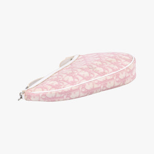 Secondhand Christian Dior Saddle Pink×White Canvas and Leather handbag | stylenewstar