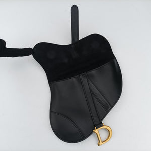 Pre-owned Christian Dior saddle Black leather bum bag/waist bag | stylenewstar