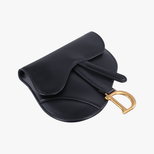Pre-owned Christian Dior saddle Black leather bum bag/waist bag | stylenewstar