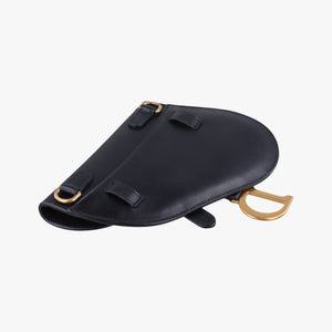 Pre-owned Christian Dior saddle Black leather bum bag/waist bag | stylenewstar