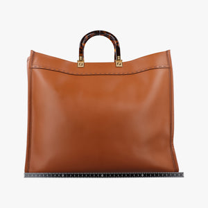 Pre-owned Fendi Sunshine Brown Leather 8BH372 handbag | stylenewstar