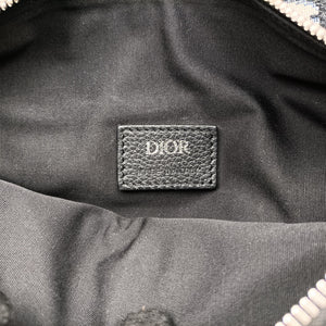 Pre-owned Christian Dior saddle Navy×Gray Jacquard crossbodybag | stylenewstar