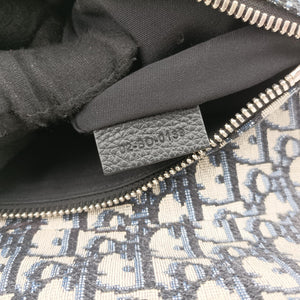 Pre-owned Christian Dior saddle Navy×Gray Jacquard crossbodybag | stylenewstar
