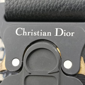 Pre-owned Christian Dior saddle Navy×Gray Jacquard crossbodybag | stylenewstar