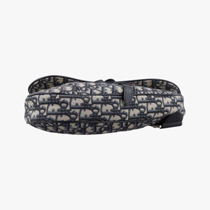 Pre-owned Christian Dior saddle Navy×Gray Jacquard crossbodybag | stylenewstar