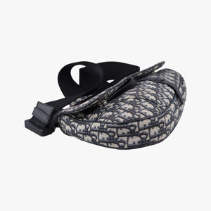 Pre-owned Christian Dior saddle Navy×Gray Jacquard crossbodybag | stylenewstar