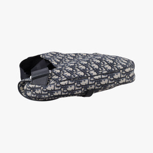 Pre-owned Christian Dior saddle Navy×Gray Jacquard crossbodybag | stylenewstar