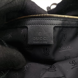 Pre-owned Gucci Bamboo Babouska Indy Hobo Black Suede 177088 shoulderbag | stylenewstar