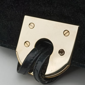 Pre-owned Gucci Bamboo Babouska Indy Hobo Black Suede 177088 shoulderbag | stylenewstar