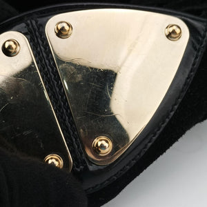Pre-owned Gucci Bamboo Babouska Indy Hobo Black Suede 177088 shoulderbag | stylenewstar