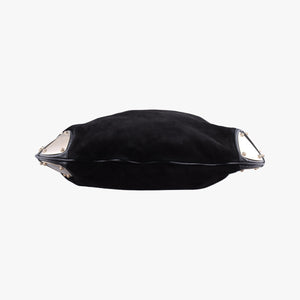 Pre-owned Gucci Bamboo Babouska Indy Hobo Black Suede 177088 shoulderbag | stylenewstar