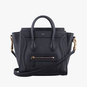 Pre-owned Celine luggage nano shopper Black Leather shoulderbag | stylenewstar