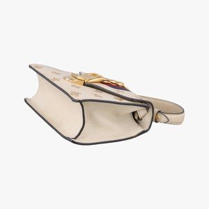 Pre-owned Gucci Sylvie White×black×red Leather 470270 shoulderbag | stylenewstar