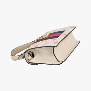 Pre-owned Gucci Sylvie White×black×red Leather 470270 shoulderbag | stylenewstar