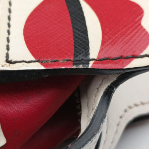 Secondhand Prada lip print Esplanade Red×white Leather 1BH043 shoulderbag | stylenewstar