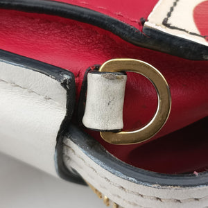 Secondhand Prada lip print Esplanade Red×white Leather 1BH043 shoulderbag | stylenewstar
