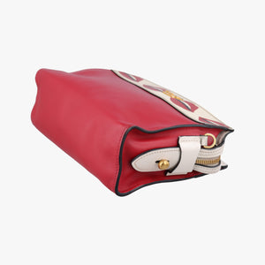 Secondhand Prada lip print Esplanade Red×white Leather 1BH043 shoulderbag | stylenewstar