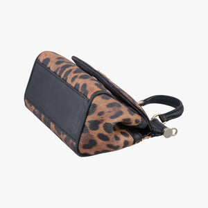 Pre-owned Dolce & Gabbana SICILY Leopard Multicolour PVC coated canvas shoulderbag | stylenewstar