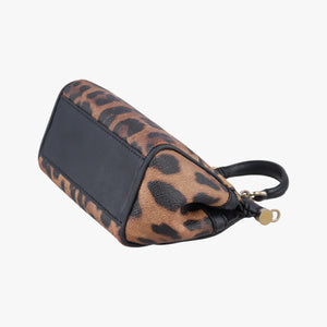 Pre-owned Dolce & Gabbana SICILY Leopard Multicolour PVC coated canvas shoulderbag | stylenewstar