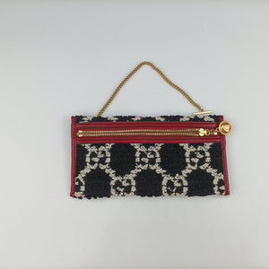Vintage Gucci Rajah Black × Red × Multi Tweed × Leather 537219 shoulderbag | stylenewstar