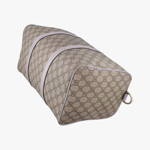 Vintage Gucci GG plus Spring Joy GG Supreme beige×purple PVC coated canvas×patent 193603 handbag | stylenewstar