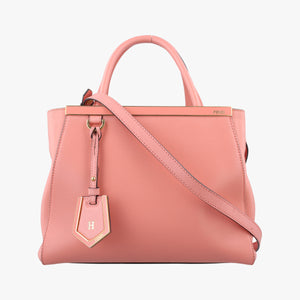 Pre-owned Fendi Petite 2 JOURS Pink Leather 8BH253 shoulderbag | stylenewstar