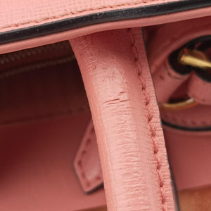 Pre-owned Fendi Petite 2 JOURS Pink Leather 8BH253 shoulderbag | stylenewstar