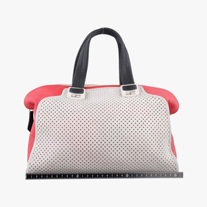 Pre-owned Fendi Chameleon Coral Red×Light Gray×Black Leather 8BL114 handbag | stylenewstar