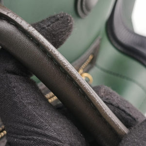 Pre-owned Celine Luggage Mini Shopper Green×black Leather handbag | stylenewstar