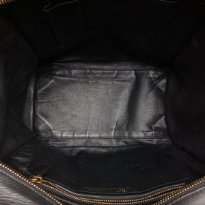 Pre-owned Celine Luggage Mini Shopper Green×black Leather handbag | stylenewstar
