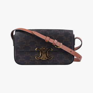 Pre-owned Celine Claude TRIOMPHE Brown PVC coated canvas shoulderbag | stylenewstar