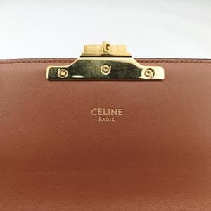 Pre-owned Celine Claude TRIOMPHE Brown PVC coated canvas shoulderbag | stylenewstar