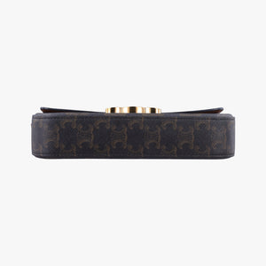 Pre-owned Celine Claude TRIOMPHE Brown PVC coated canvas shoulderbag | stylenewstar
