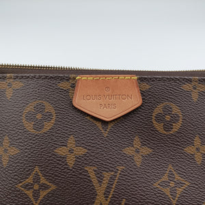 Secondhand Louis Vuitton MULTI POCHETTE ACCESSOIRES MARRON×ROSE CLAIRE Monogram Canvas M44840 shoulderbag | stylenewstar