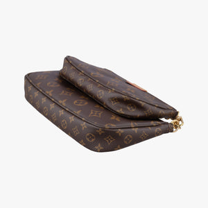 Secondhand Louis Vuitton MULTI POCHETTE ACCESSOIRES MARRON×ROSE CLAIRE Monogram Canvas M44840 shoulderbag | stylenewstar