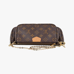 Secondhand Louis Vuitton MULTI POCHETTE ACCESSOIRES MARRON×ROSE CLAIRE Monogram Canvas M44840 shoulderbag | stylenewstar