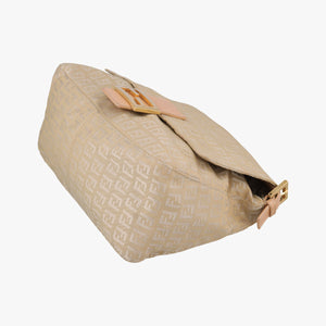Pre-owned Fendi Baguette Zucchino Beige canvas×leather 8BR001 shoulderbag | stylenewstar