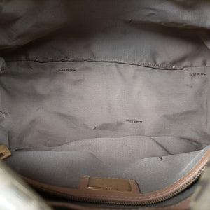 Pre-owned Fendi Baguette Zucchino Beige canvas×leather 8BR001 shoulderbag | stylenewstar